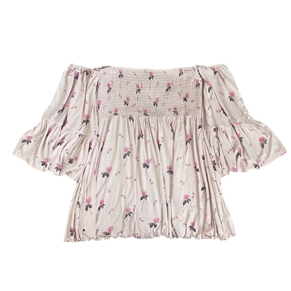 Free People Pink Cloud Berry Off Shoulder Top, M - Picture 6 of 10